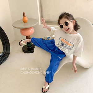 <span class=keywords><strong>Pantalon</strong></span> de jogging de sport décontracté pour grands enfants de 3 à 8 ans <span class=keywords><strong>pantalon</strong></span> d'été à neuf points pour l'extérieur <span class=keywords><strong>pantalon</strong></span> ample taille moyenne lettre plate pour hommes - Product Image 4