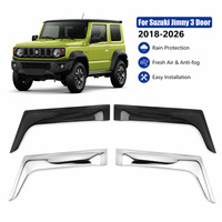 Visera para Ventana de Material ABS con Acabado Cromado para Suzuki Jimny JB74 de 3 Puertas, Protector de Lluvia, Moldeo por Inyección Externo, Fácil Instalación