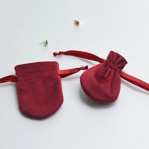 CSMD fabricants chinois quantité minimale de commande <span class=keywords><strong>1</strong></span> pièce prêt à expédier en gros luxe velours flanelle marron bijoux pochettes à cordon pour bagues - Product Image 6