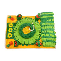 Tapis d'entraînement pour chien de luxe moderne antidérapant et écologique, motif puzzle, 60x80cm, imprimé fleurs vertes et carottes, en flanelle, pour le renifleur de nourriture pour animaux