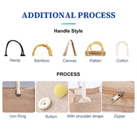 Huahao sac fourre-tout en jute noir et blanc sac à provisions en jute grand sac en jute avec poignées en cuir en gros