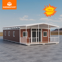 Maison Modulaire Préfabriquée Pliable Portable en Bois pour 1 à 4 Chambres, Petite Villa Capsule Extérieure Extensible, Conteneur Habitable