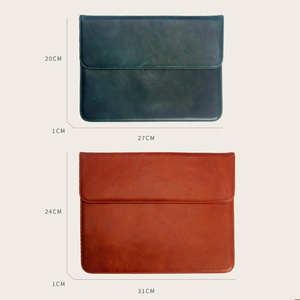 Quảng Đông Da Chính Hãng 13/14/15 Inch Máy Tính Xách Tay Tay Áo Trường Hợp Slim Messenger Người Đàn Ông Kinh Doanh Da Máy Tính Pouch Phong Bì Túi - Product Image 2