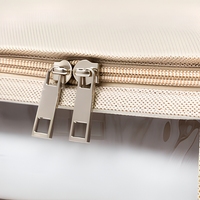 Sacs de rangement pliables en tissu avec fenêtre transparente, grande capacité, cubes de rangement de voyage à fermeture éclair, organisateur de valise