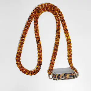 New Leopard Jewellery Accessories Bag Chain Ins Single Crossbody Phone Case Lanyard Phone Back Clip Lanyard