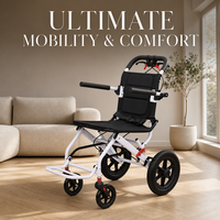 Fauteuil roulant pliable léger en acier au carbone, aide à la mobilité réglable pour les personnes âgées, les personnes handicapées, à usage domestique et hospitalier