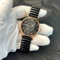 Damenuhr Blatt Mode Quarzuhr Freizeit-Süßigkeit Farbe Analog elastisches Band Armbanduhr