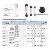 Débitmètre liquide à flotteur de Type Pipeline LZS-32/40/50/65 Rotamètre en plastique UPVC avec tension 220V Garantie 1 an