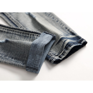 جينز رجالي ضيق عالي الجودة قابل للطي، جينز هيب هوب مخروطي، جينز رجالي ممزق - Product Image 4