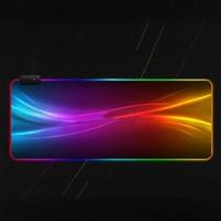 Tapis de souris gamer en cuir personnalisé avec clavier lumineux, lumières LED RGB, tapis de bureau Montian, tapis de souris