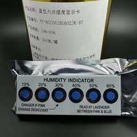 Carte indicatrice d'humidité à 6 points jaunes sans cobalt ni halogène, déshydratant pour composants électroniques et cartes PCB, OEM