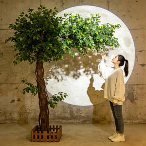 Grand Arbre Banyan Artificiel en Plastique, <span class=keywords><strong>Plante</strong></span> Verte Bionique pour Décoration, Mariage, Vitrine, Arbre à Vœux, Hôtel, Intérieur et Extérieur - Product Image 2