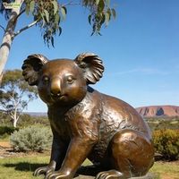 YOUFNE Statue de koala réaliste grandeur nature en métal bronze cuivre laiton pour la décoration extérieure de jardin et de parc