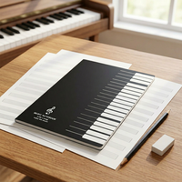 Cahier de musique à cinq lignes 16K en papier non relié pour la pratique du piano et de la guitare, universel pour enfants, avec impression numérique et théorie musicale