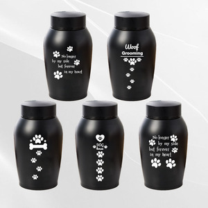Kedi Köpek Büyük Evcil Hayvan <span class=keywords><strong>Urn</strong></span>'u Mühürlü Küllük, Pati Baskılı Logolu, Evcil Hayvan Cenazesi İçin - Product Image 1