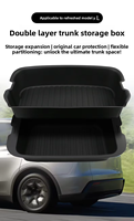Tesla Model Y (Version Rafraîchie L) Luxe 6 places avec boîtes de rangement avant/arrière et organisateur de coffre inférieur en plastique