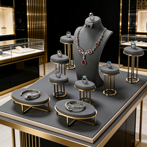 ชุดจัดแสดงเครื่องประดับแบบกำหนดเอง ชุดโชว์เครื่องประดับ ที่วางแหวน ที่แขวนต่างหู สำหรับหน้าต่างร้านค้า - Product Image 4