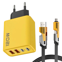 Chargeur Mural USB C à 4 Ports 120W Charge Rapide USB-C PD QC3.0 avec Prise UE/US/UK