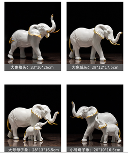 Ấn Độ voi nhựa bức tượng điêu khắc thủ công mỹ nghệ vàng đen bức tượng trang trí sản phẩm loại Hàng thủ công - Product Image 6