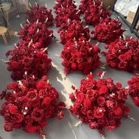 Boules de fleurs artificielles modernes en soie OEM pour centres de table de mariage et décorations