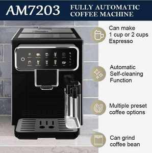 Machine à café commerciale portable entièrement automatique et programmable en acier inoxydable avec mousseur à lait, nettoyage automatique, multifonction (français/espagnol) - Product Image 6