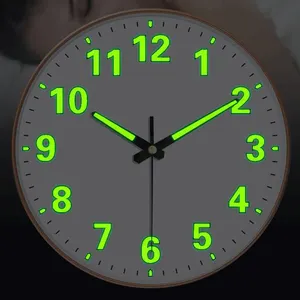 Custom picture clock face digital design wall clock office gift luminous plastic style modern wall clock