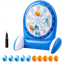 Jeu de fléchettes gonflable aquatique pour enfants, jouets de piscine, balles collantes, matériau PVC sûr, comprend 10 balles, pompe à air, pour les enfants de 3 à 12 ans, familial