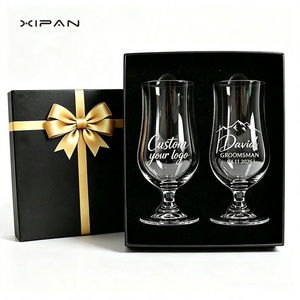 Verres à cocktail en cristal gravés personnalisés, 350 ml/11,5 oz, coupe tulipe, avec boîte cadeau noire, cadeaux de mariage - Product Image 5