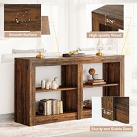 Table d'entrée style farmhouse, console à 3 niveaux pour salon, console en bois derrière le canapé