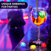 Glaçons changeants étanches et lumineux à Led Bloc de glace coloré Glaçons à induction pour boisson Ktv Bar