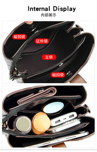 Fashionable Soft Leather Handbag Large Capacity Women's Bag Middle-aged Women's Single Shoulder Messenger Bag - Product Image 6