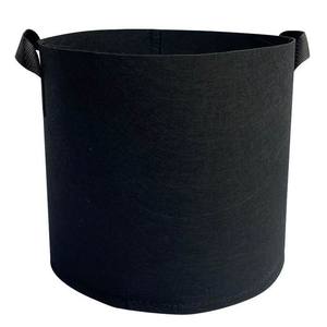 Seau de plantation en feutre - Sac de plante en tissu non tissé noir, design moderne, utilisation toute saison - Product Image 1