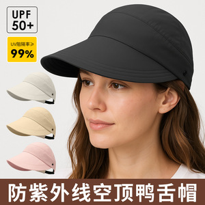 Gorra de béisbol de ala ancha para mujer, con protección solar para cola de caballo alta, transpirable, de malla, plegable, para adultos - Product Image 3