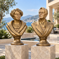 Buste de portrait classique en bronze, sculpture antique patinée en laiton et cuivre, figurine commémorative personnalisée pour hall d'hôtel, place publique, propriété, galerie