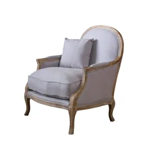Customization factory direct linen fabric luxury vintage style comfortable cool stuffed accent chairs living room