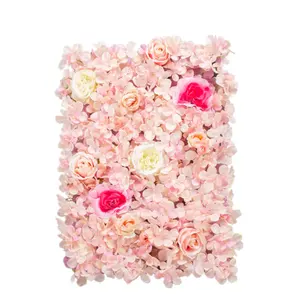 Artificial Flower Wall Panel Rose Backdrop Wall for Wedding