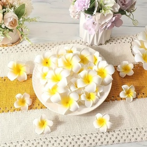 Têtes de fleurs artificielles en mousse de frangipanier hawaïen en gros, décorations économiques pour robes, maisons, fêtes et mariages, têtes de fleurs artificielles DKB - Product Image 2