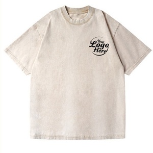 เสื้อทีเชิ้ตโอเวอร์ไซส์สำหรับผู้ชายผ้าคอตตอนซักแนววินเทจพิมพ์ลายแขนสั้นระบายอากาศได้ - Product Image 1