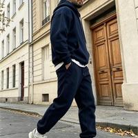 Set Hoodie dan Celana Panjang Gaya Amerika, Model Longgar, Tersedia untuk Pemesanan Grosir