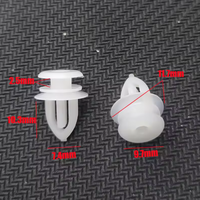 Nouvelle Clip de fixation rapide à expansion automatique en plastique blanc, base 7,4 mm, tête 9,7 mm, hauteur 10,3 mm, universelle pour garniture de panneau de porte de voiture