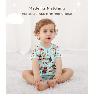 Mono de Manga Corta para Bebé Niño, Estampado, de Fibra de Bambú, Transpirable, Ligero, para Niños Pequeños - Product Image 3