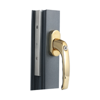 Manilla de ventana de acero inoxidable con cerradura AT112, acabado PVD dorado y plateado pulido, palanca de seguridad para niños para ventanas abatibles.