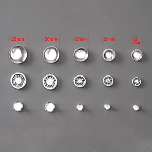 Boutons <span class=keywords><strong>à</strong></span> <span class=keywords><strong>pression</strong></span> ronds en argent avec capuchon bombé pour couture, DWDP-BT01, 13/15/17/20/21/22/24 mm, boutons pour casquette de baseball - Product Image 1