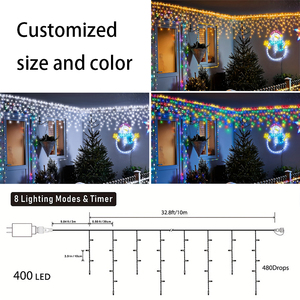 Guirnalda de Luces LED de Exterior de Alta Calidad IP65, 3M*0.5M, con Cable de Goma y Adhesivo, para Decoraciones Festivas de Navidad, Gran Venta - Product Image 3
