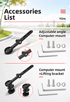 Support de Tableau de Bord GPS VXM en Nylon pour Vélo avec Support de Lumière, Support d'Ordinateur de Vélo Réglable et Épaissi, Accessoires VTT et Route