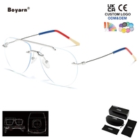 Montures de lunettes sans monture Boyarn pour unisexe, style punk, motif animal, métal, lunettes optiques sur ordonnance