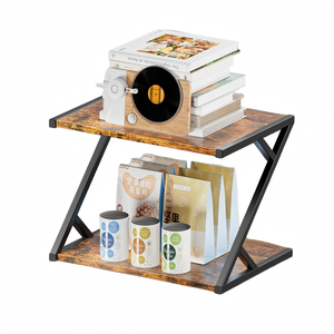 Organizador <span class=keywords><strong>de</strong></span> Escritorio Simple <span class=keywords><strong>de</strong></span> <span class=keywords><strong>Madera</strong></span> y Metal, Estante <span class=keywords><strong>de</strong></span> Almacenamiento para Tazas, Juegos <span class=keywords><strong>de</strong></span> Té, Documentos y Libros, Estante Pequeño para el Hogar y la Oficina - Product Image 1