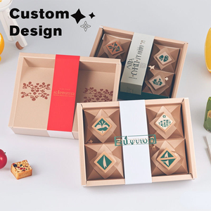 Boîte à gâteaux personnalisée avec logo, 2 à 8 compartiments pour boulangerie, sushis, cupcakes, gâteaux de lune, biscuits - Boîte cadeau tiroir en matériaux recyclés - Product Image 1