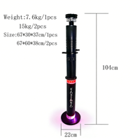 Ensemble de chicha moderne en aluminium avec base LED à télécommande, narguilé arabe lumineux à un seul tuyau avec accessoires complets