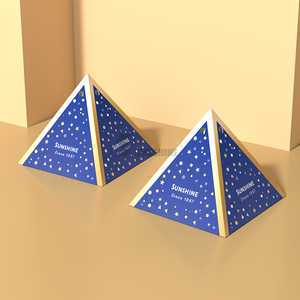 Caja de pastoreo piramidal personalizada, embalaje para llevar, postre, pan, merienda, plato combinado, caja en forma de pirámide - Product Image 5